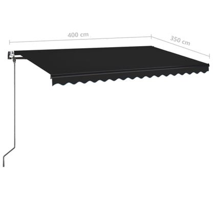 Toldo automático com LED e sensor de vento 400x350 cm antracite