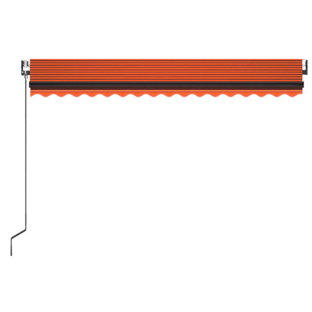 Toldo autom. LED e sensor de vento 400x350 cm laranja/castanho