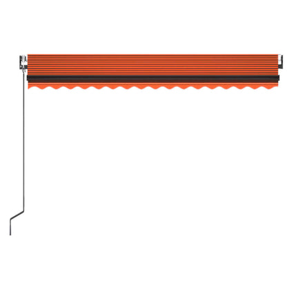 Toldo autom. LED e sensor de vento 400x350 cm laranja/castanho