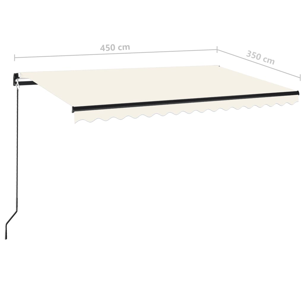 Toldo retrátil manual 450x350 cm cor creme