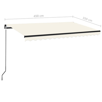 Toldo retrátil manual 450x350 cm cor creme