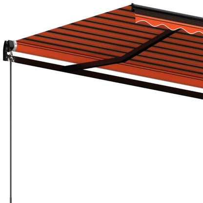 Toldo retrátil manual 450x350 cm laranja e castanho