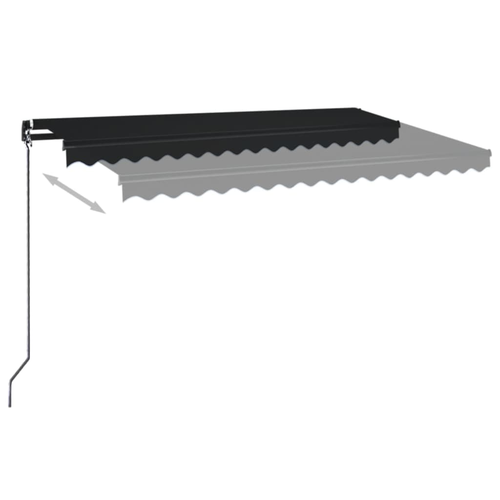 Toldo retrátil manual com LED 450x350 cm antracite