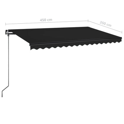 Toldo retrátil manual com LED 450x350 cm antracite