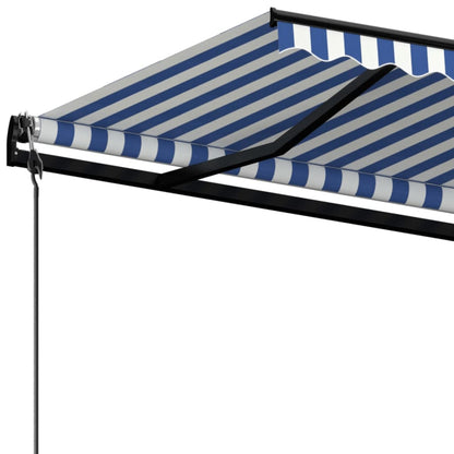 Toldo retrátil automático 450x350 cm azul e branco