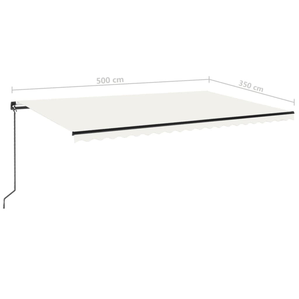 Toldo retrátil manual 500x350 cm cor creme