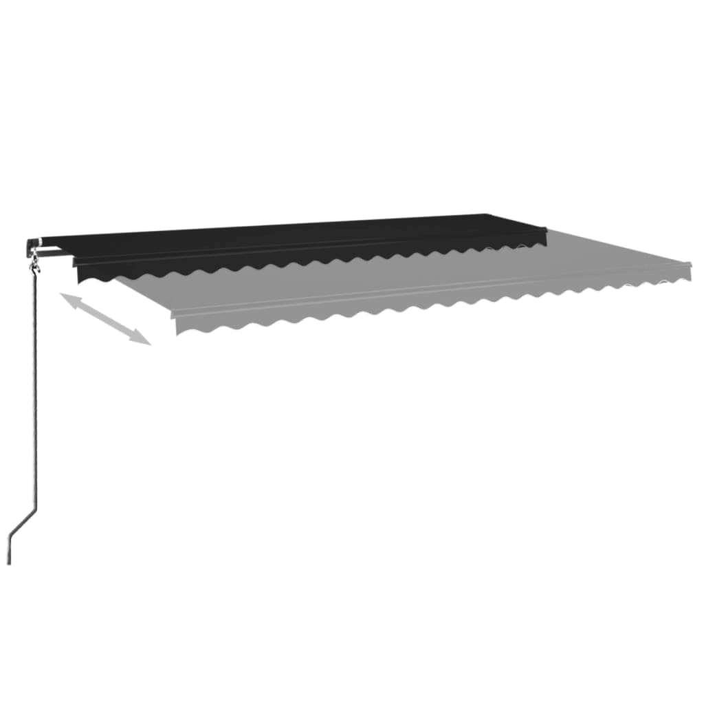 Toldo retrátil manual com LED 500x350 cm antracite