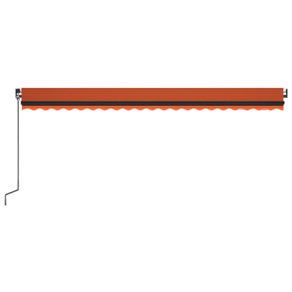 Toldo retrátil manual com LED 500x350 cm laranja e castanho