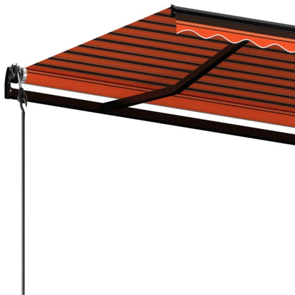 Toldo retrátil automático 500x350 cm laranja e castanho