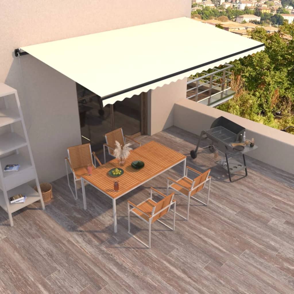 Toldo retrátil manual 600x350 cm cor creme