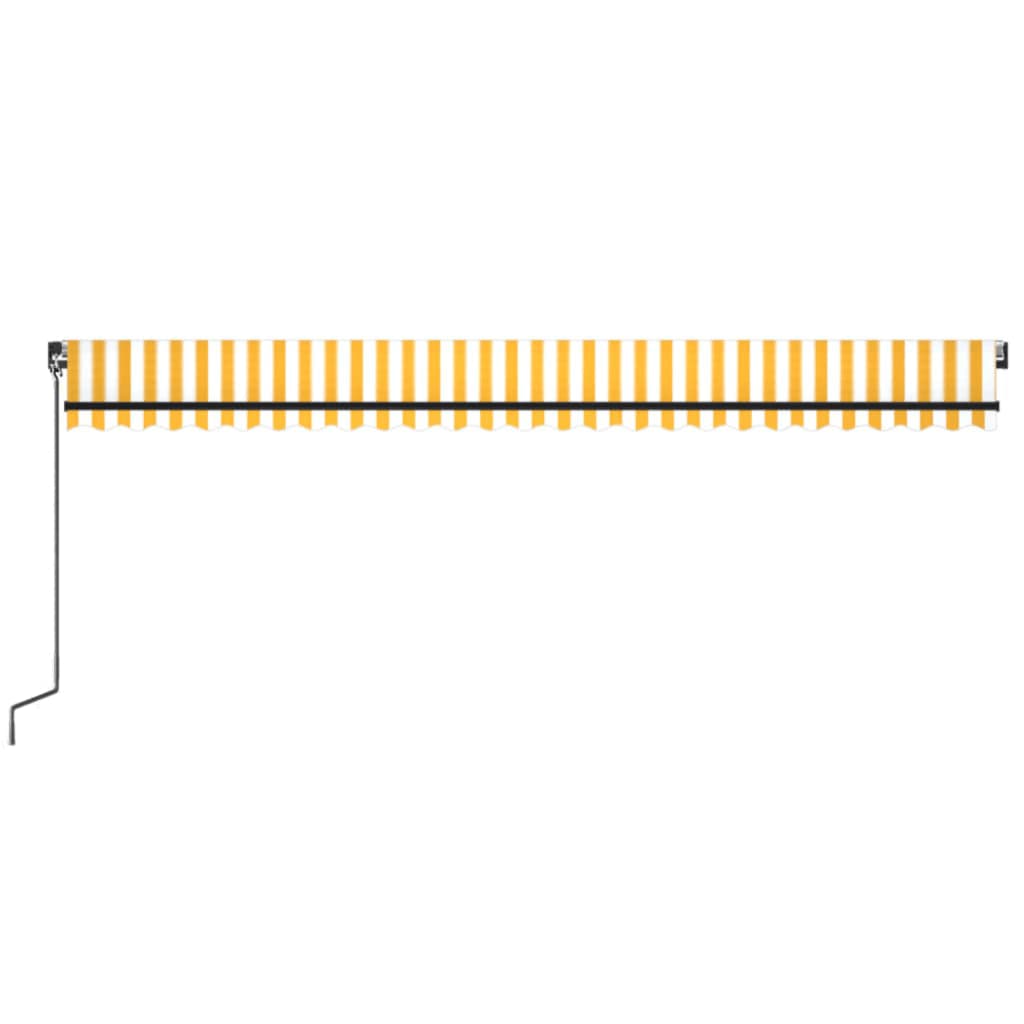 Toldo retrátil manual 600x350 cm amarelo e branco