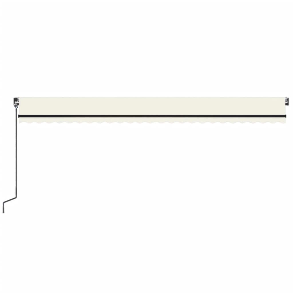 Toldo retrátil manual com LED 600x350 cm cor creme