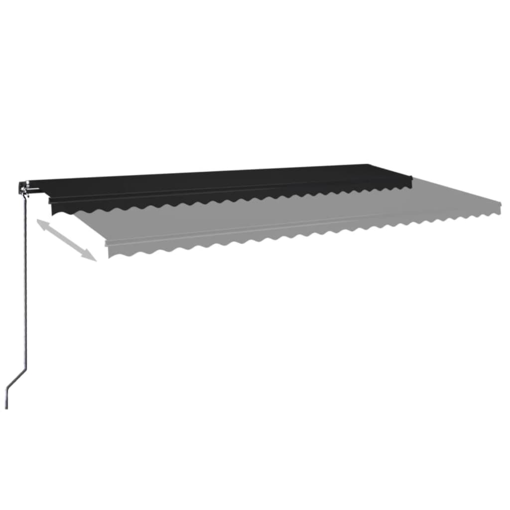 Toldo retrátil manual com LED 600x350 cm antracite