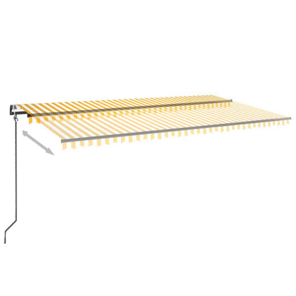 Toldo retrátil automático 600x350 cm amarelo e branco