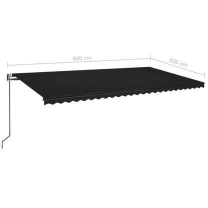 Toldo retrátil automático 600x350 cm antracite