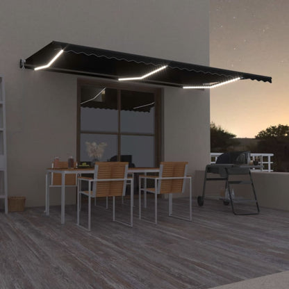 Toldo automático com LED e sensor de vento 600x350 cm antracite