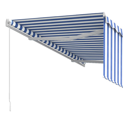 Toldo retrátil manual com estore 3x2,5 m azul e branco