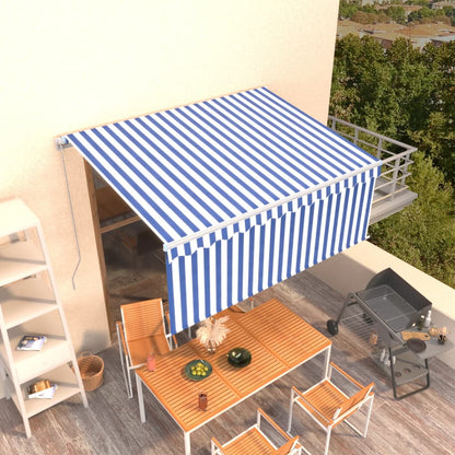 Toldo retrátil manual com estore 3x2,5 m azul e branco