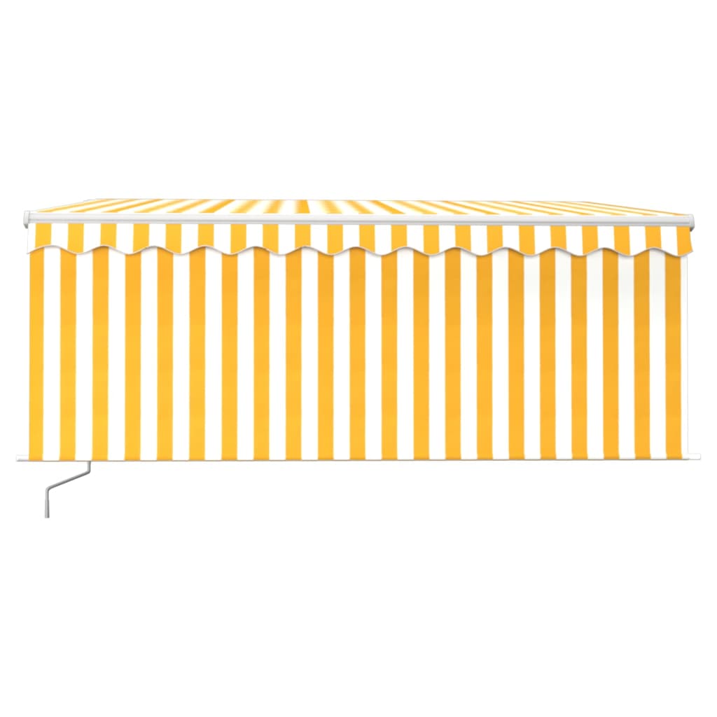 Toldo retrátil manual com estore/LED 3x2,5 m amarelo e branco