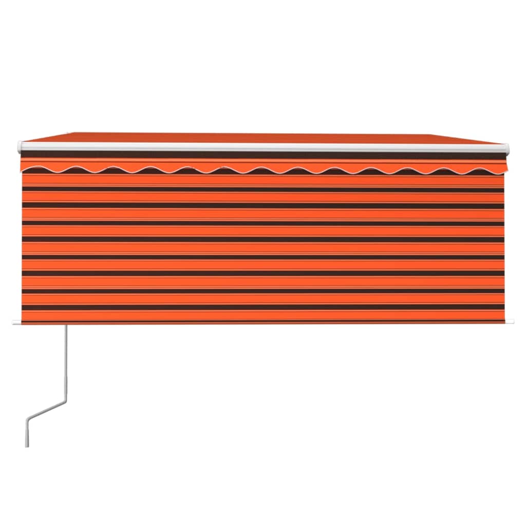 Toldo retrátil automático com estore 3x2,5 m laranja e castanho