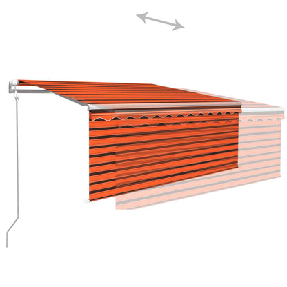 Toldo retrátil automático com estore 3x2,5 m laranja e castanho