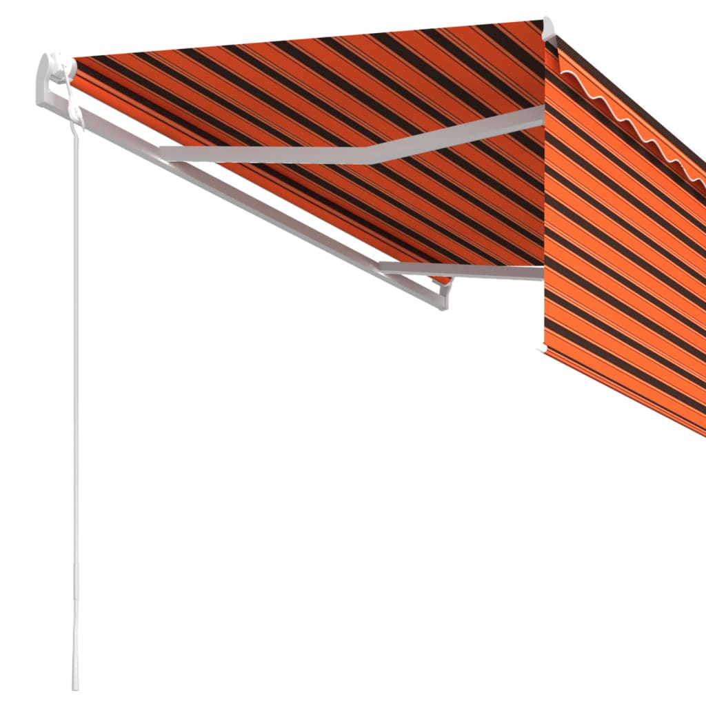 Toldo retrátil automático com estore 3x2,5 m laranja e castanho