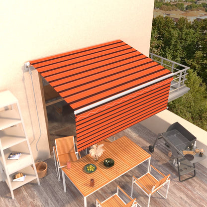 Toldo retrátil automático com estore 3x2,5 m laranja e castanho