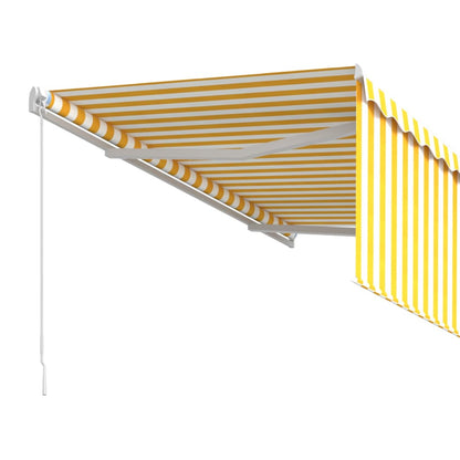 Toldo retrátil manual com estore 3,5x2,5 m amarelo e branco