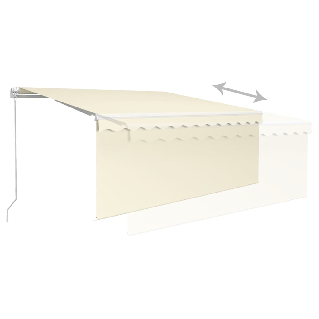 Toldo retrátil manual com estore/LED 3,5x2,5 m cor creme