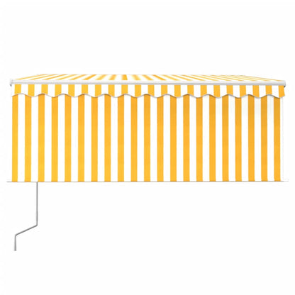 Toldo retrátil automático com estore 3,5x2,5 m amarelo e branco