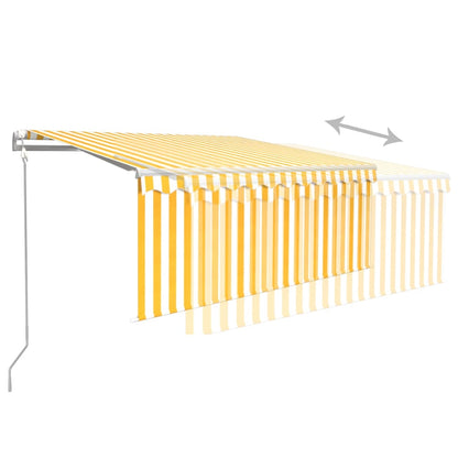 Toldo retrátil automático com estore 3,5x2,5 m amarelo e branco