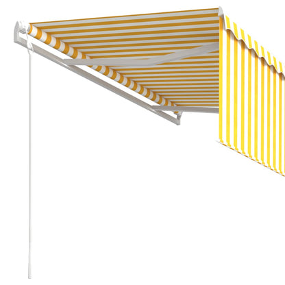 Toldo retrátil automático com estore 3,5x2,5 m amarelo e branco