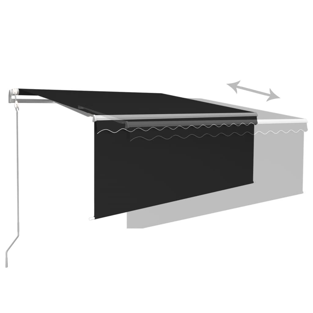 Toldo automático c/ estore/LED/sensor vento 3,5x2,5 m antracite