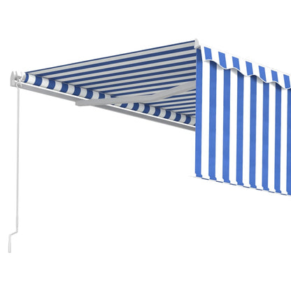 Toldo retrátil manual com estore 4x3 m azul e branco