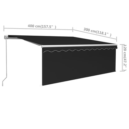 Toldo retrátil manual com estore 4x3 m antracite