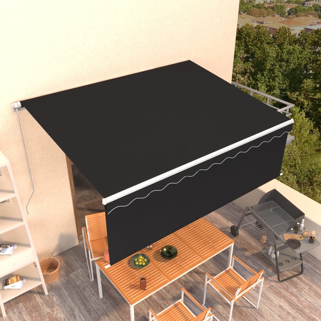 Toldo retrátil manual com estore 4x3 m antracite