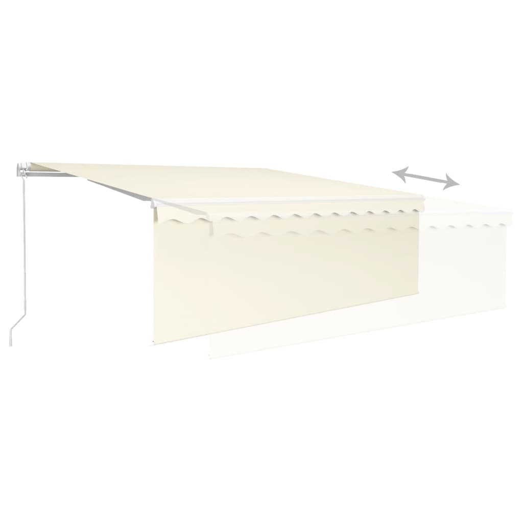 Toldo retrátil manual com estore e luzes LED 4x3 m cor creme