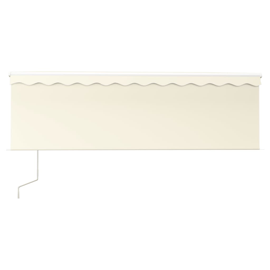 Toldo automático c/ estore/LED/sensor de vento 4x3 m cor creme