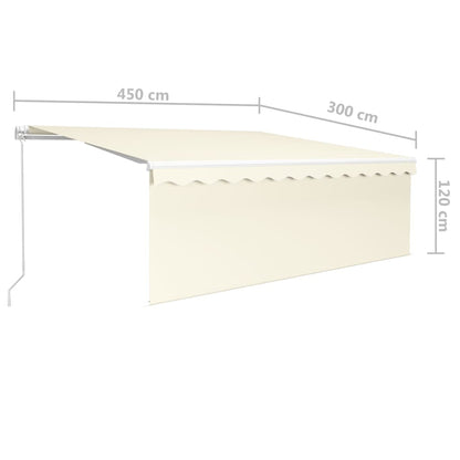 Toldo retrátil manual com estore 4,5x3 m cor creme