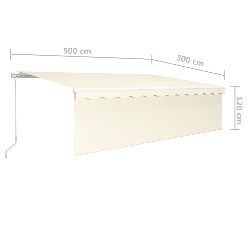 Toldo retrátil manual com estore 5x3 m cor creme