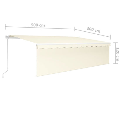 Toldo retrátil manual com estore 5x3 m cor creme