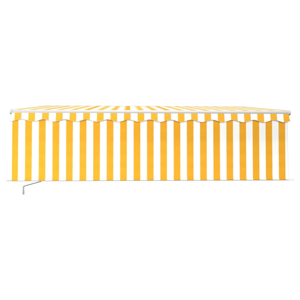 Toldo retrátil manual com estore 5x3 m amarelo e branco