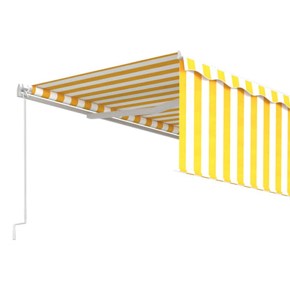 Toldo retrátil manual com estore 5x3 m amarelo e branco