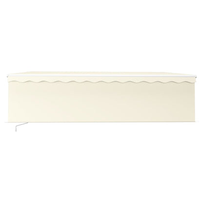 Toldo retrátil manual com estore/LED 5x3 m cor creme