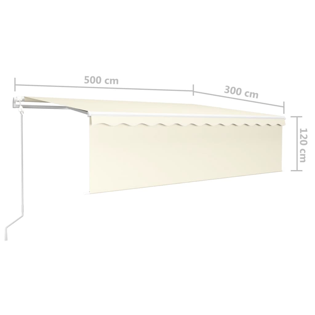 Toldo retrátil automático com estore 5x3 m cor creme