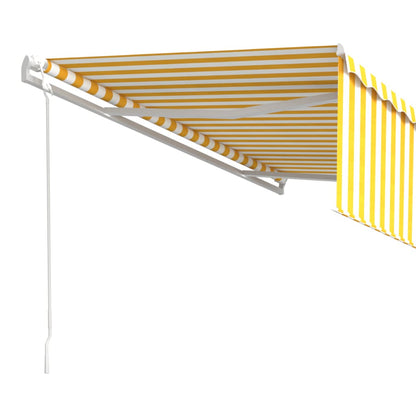 Toldo retrátil automático com estore 5x3 m amarelo e branco