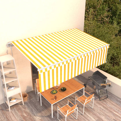 Toldo retrátil automático com estore 5x3 m amarelo e branco