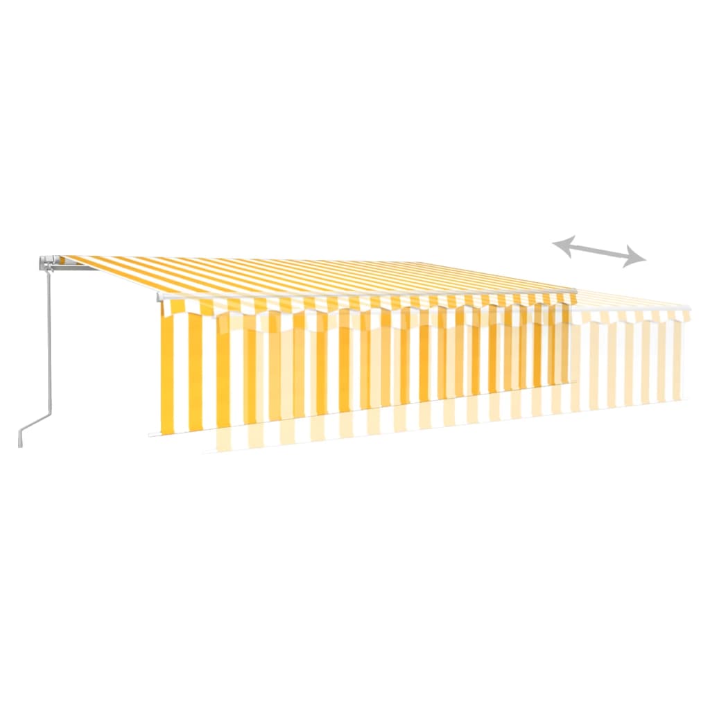 Toldo retrátil manual com estore 6x3 m amarelo e branco