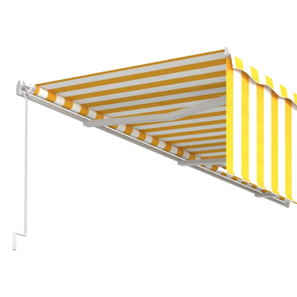 Toldo retrátil manual com estore 6x3 m amarelo e branco