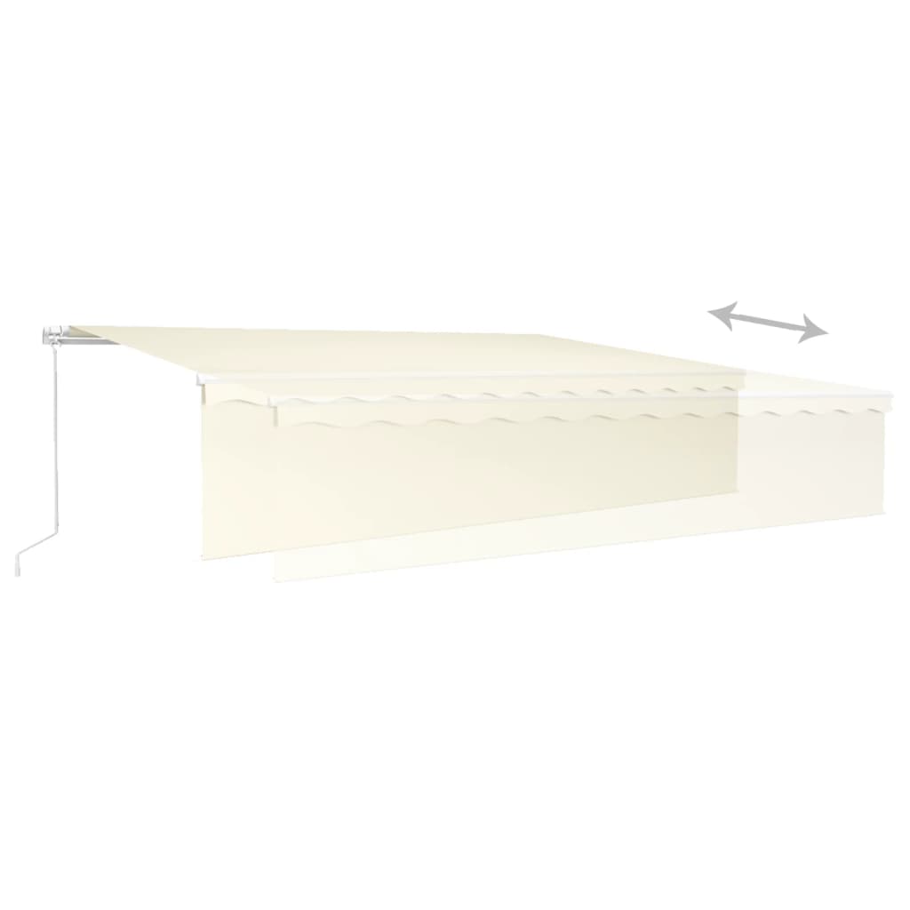 Toldo retrátil manual com estore/LED 6x3 m cor creme